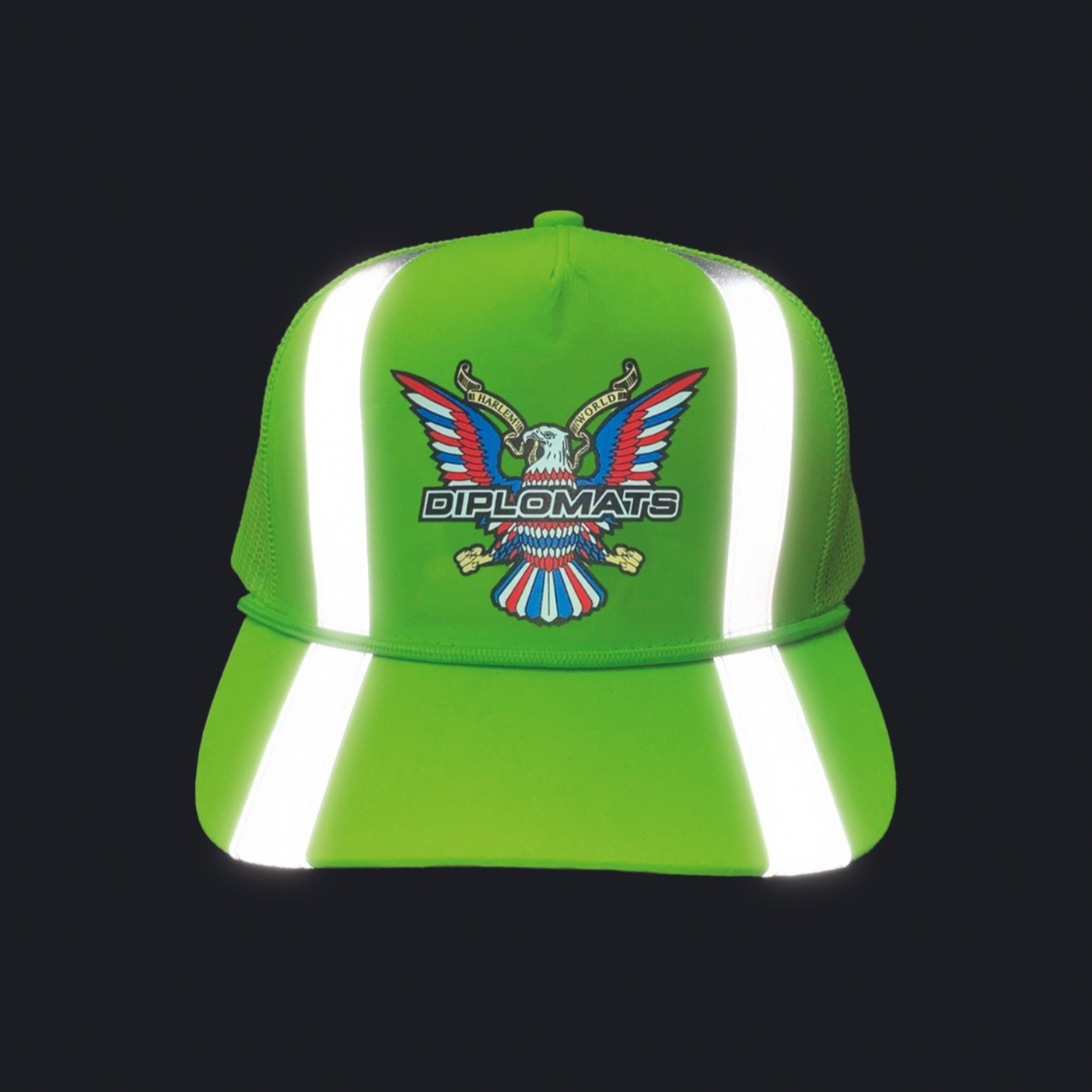 DIPLOMATS STAR TRUCKER HAT - HIGH VISIBILITY NEON EDITION - NEON YELLOW