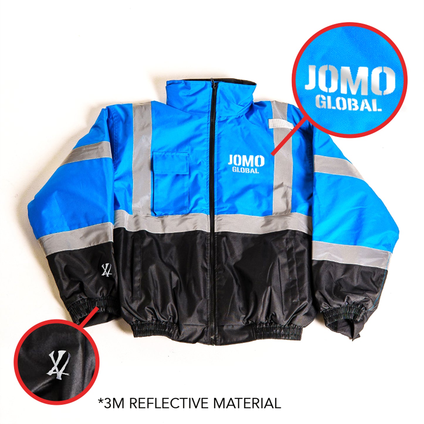 JOMO GLOBAL HIGH VISIBILITY JACKET + LIMITED GAS TRADING CARD SET / BLUE