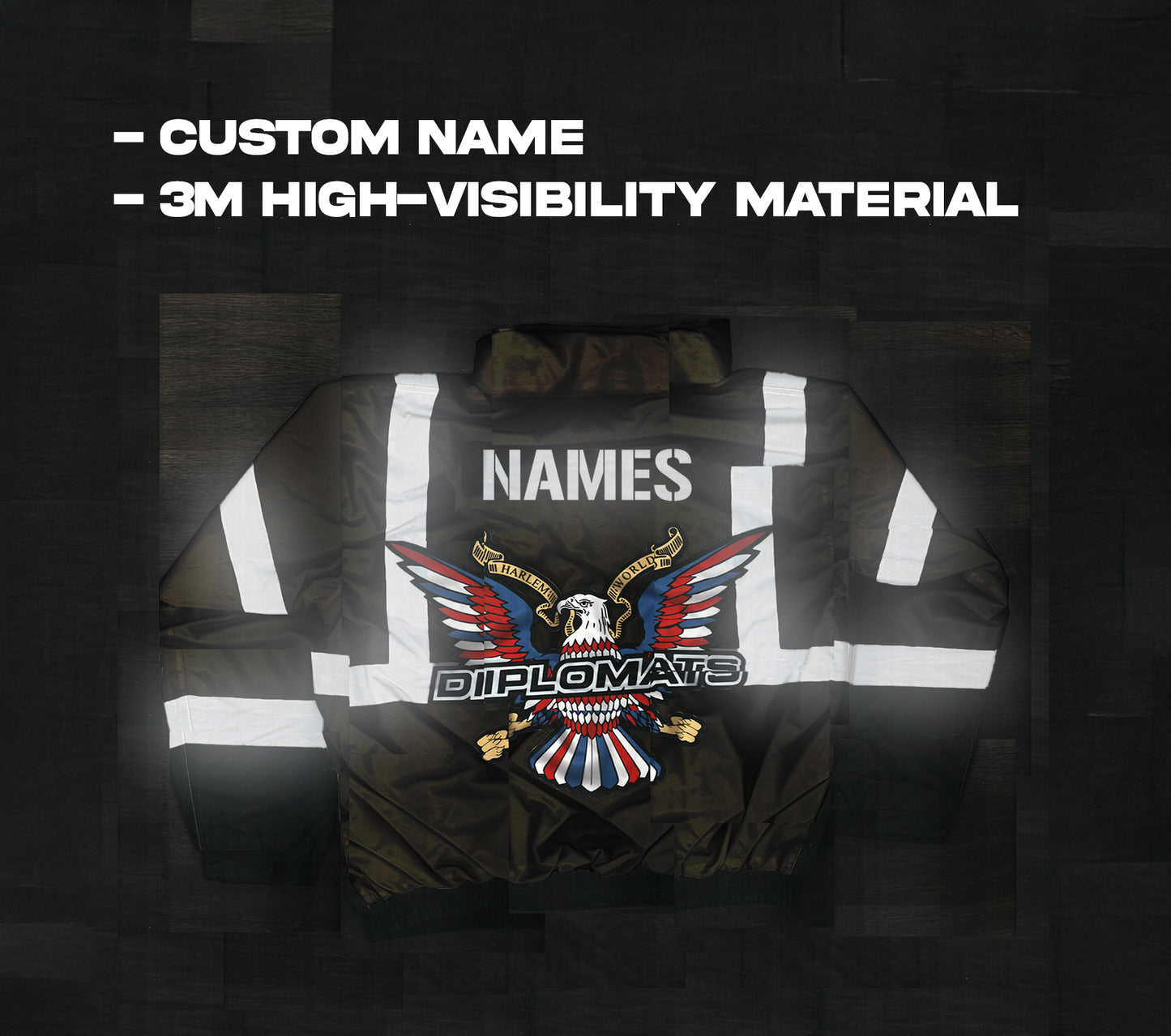 JOMO GLOBAL HIGH VISIBILITY JACKET + LIMITED GAS TRADING CARD SET / CUSTOM NAME