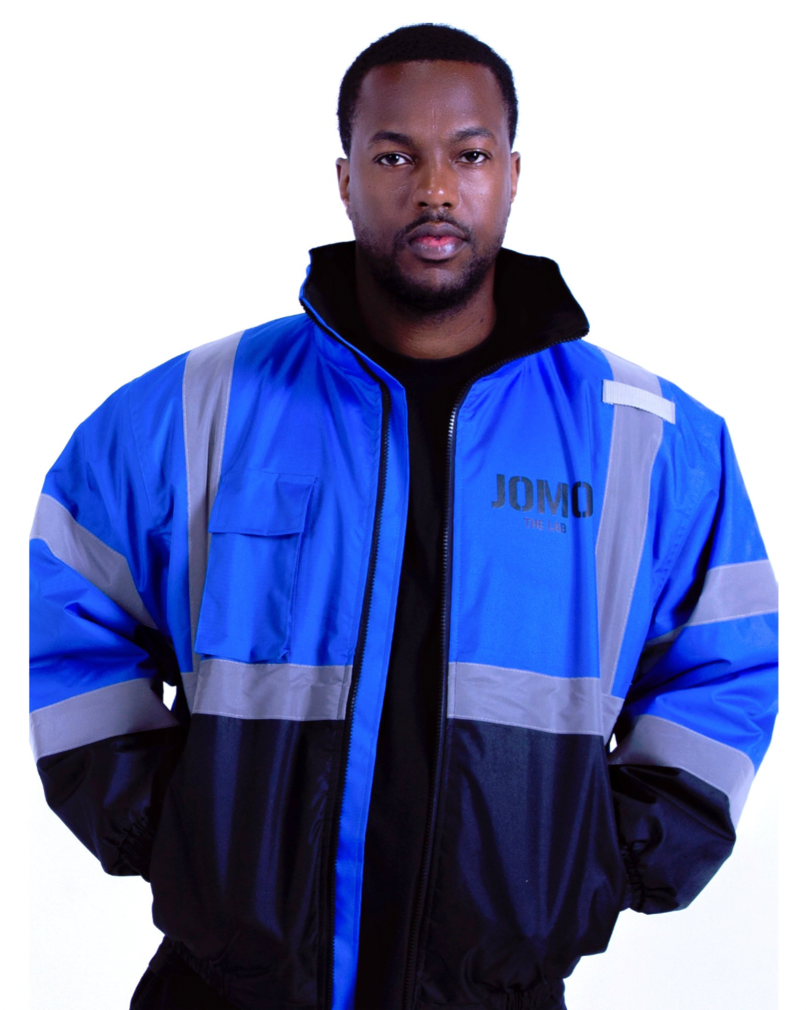JOMO GLOBAL HIGH VISIBILITY JACKET + LIMITED GAS TRADING CARD SET / BLUE