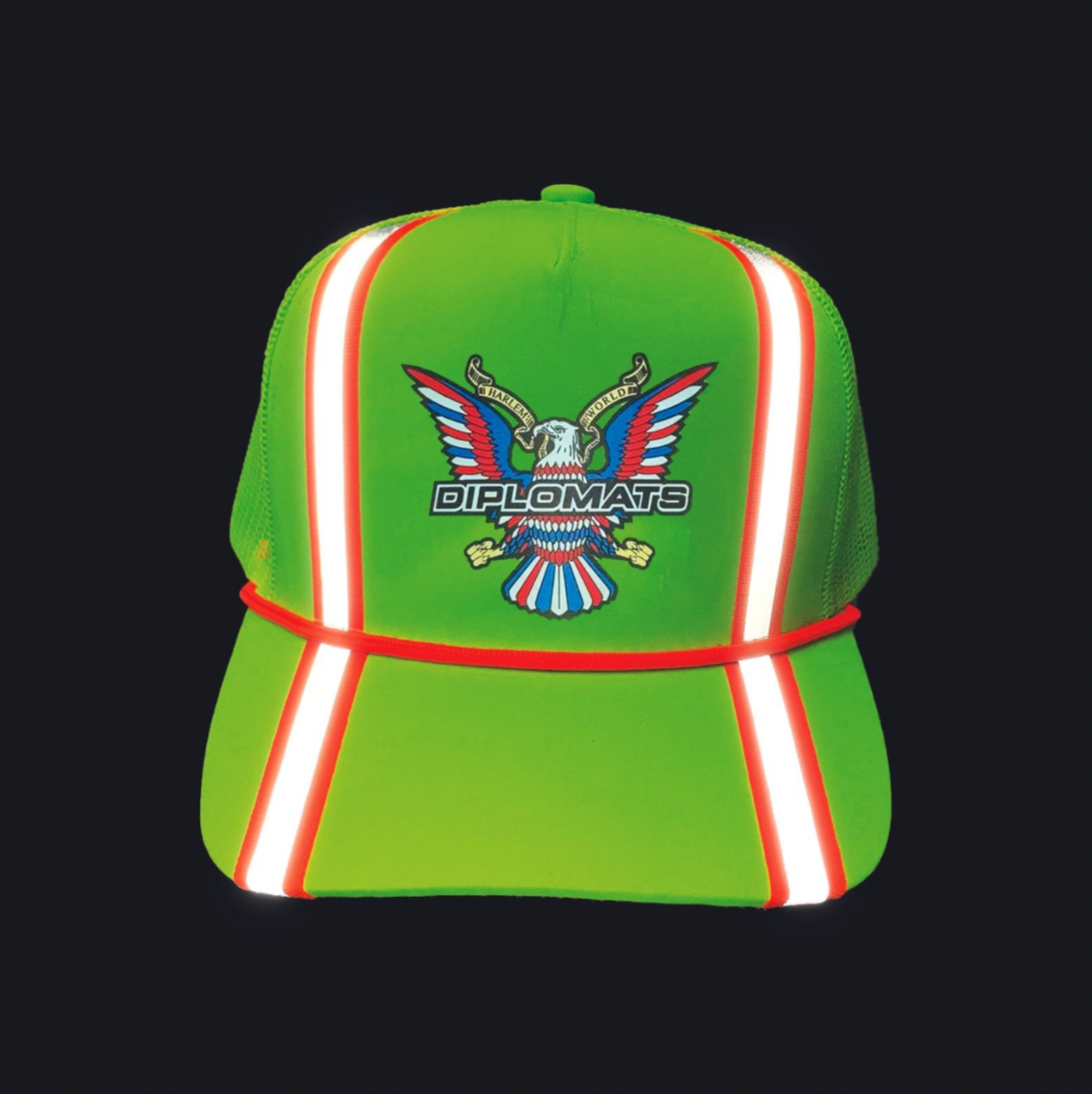 DIPLOMATS STAR TRUCKER HAT - HIGH VISIBILITY NEON EDITION - NEON ORANGE
